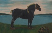 S.C. BAKER HORSE PAINTINGAn oi
