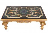 SCAGLIOLA & CARVED GILT WOOD C