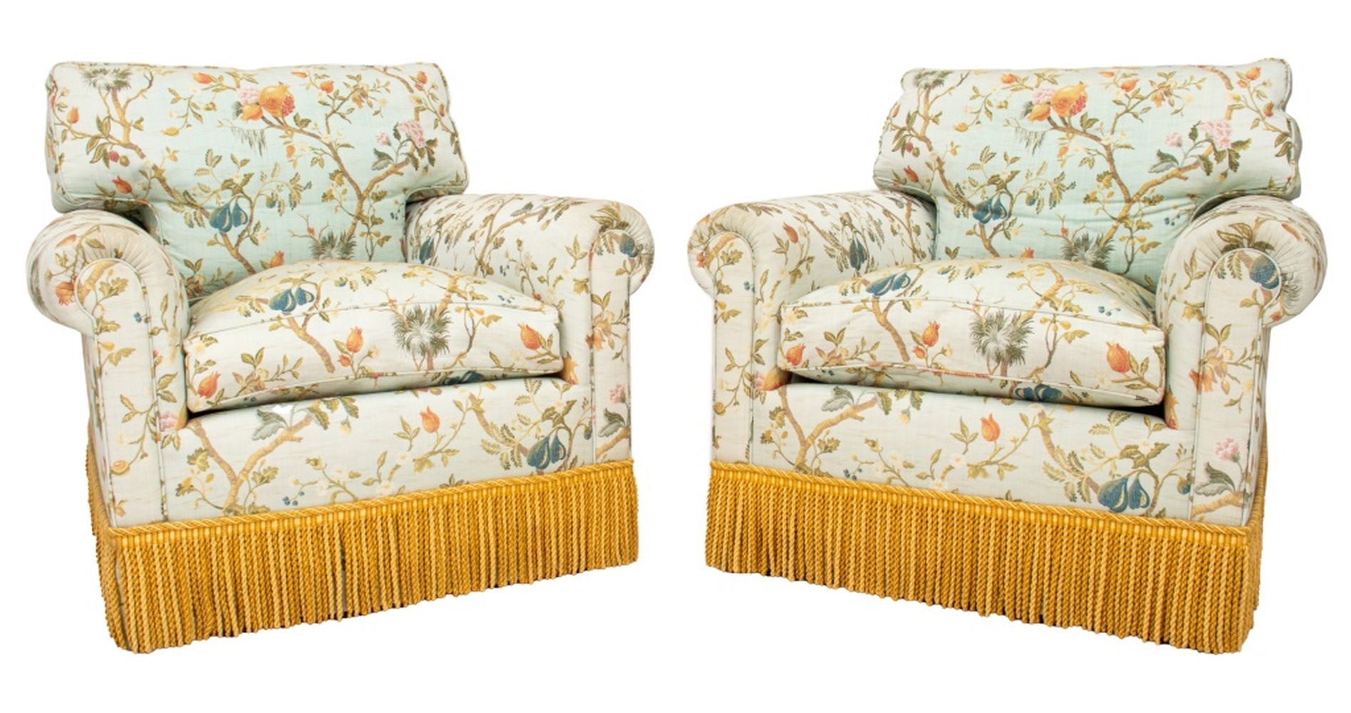 SCALAMANDRE LAMPAS UPHOLSTERED