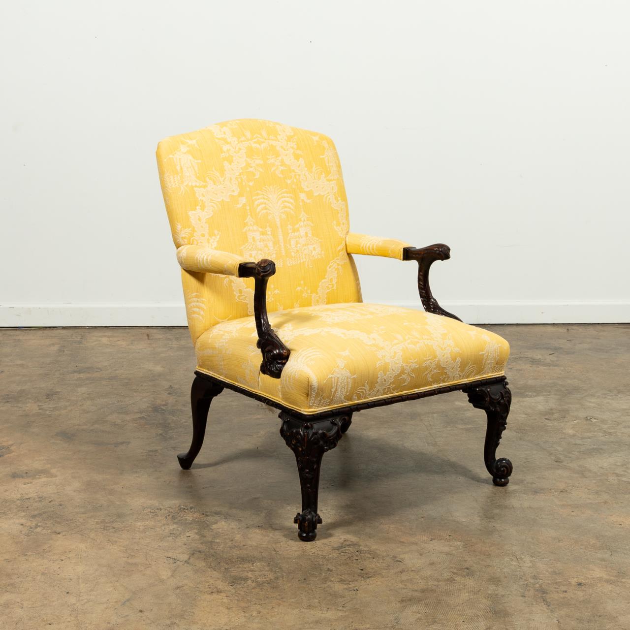 SCALAMANDRE UPHOLSTERED CHIPPENDALE