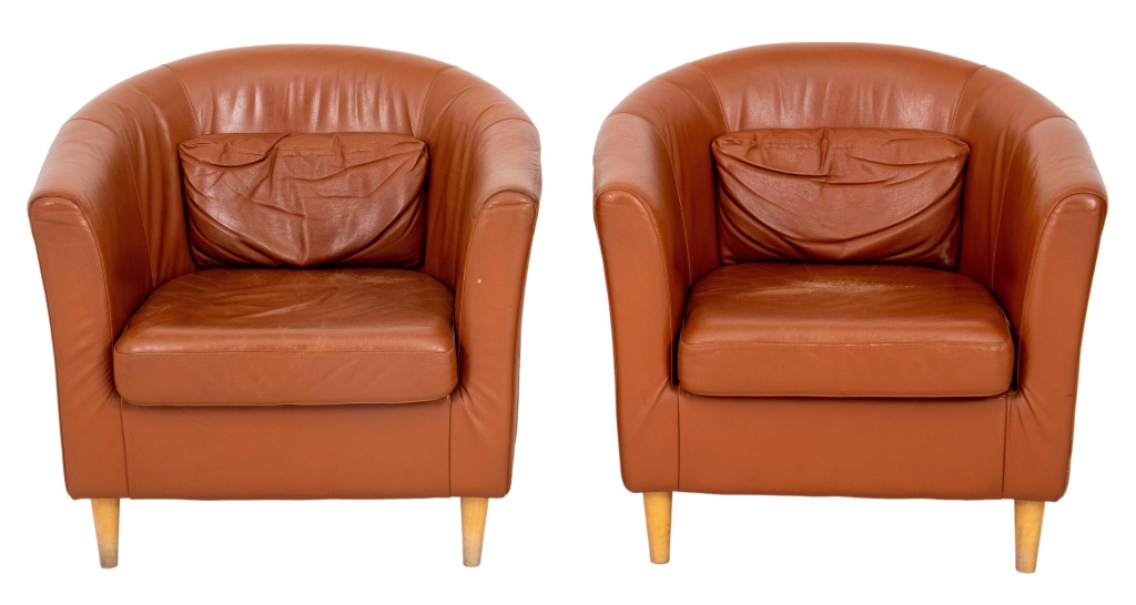 SCANDINAVIAN CLUB CHAIRS, PAIR Pair