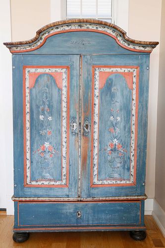 SCANDINAVIAN DECORATED ARMOIRE,