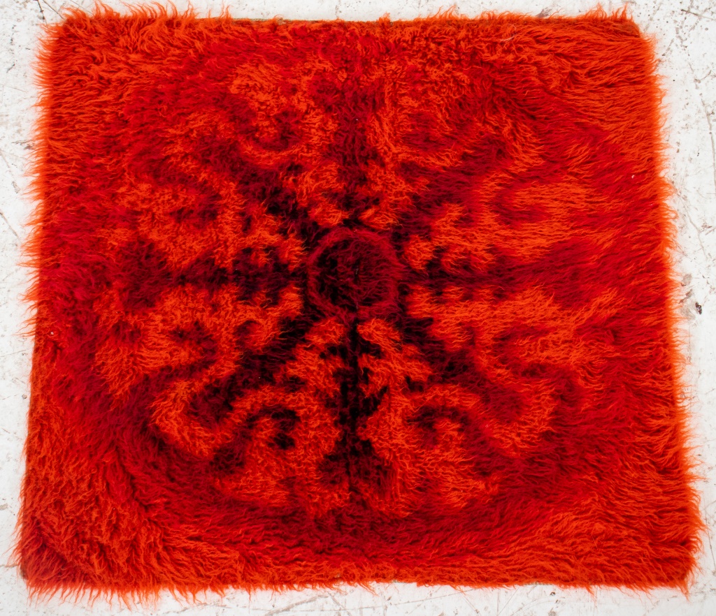 SCANDINAVIAN ORANGE RYA RUG, 24"