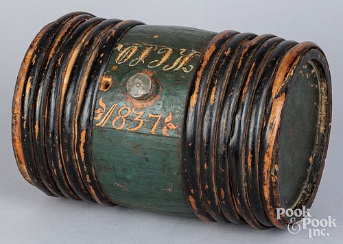 SCANDINAVIAN PAINTED KEG, DATED