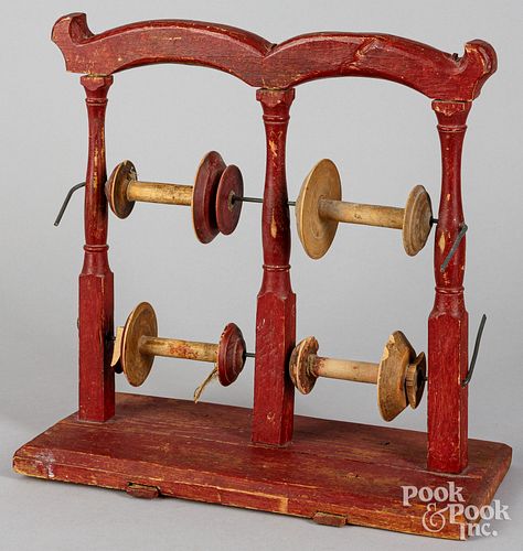 SCANDINAVIAN PAINTED SPOOL RACK,