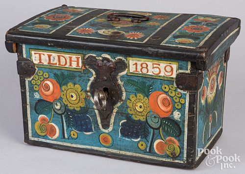 SCANDINAVIAN PAINTED STRONGBOX,