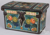 SCANDINAVIAN PAINTED STRONGBOX