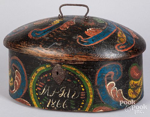 SCANDINAVIAN PAINTED VALUABLES BOX,