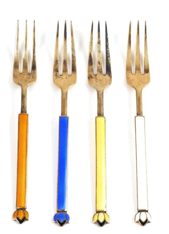 SCANDINAVIAN STERLING SILVER ENAMEL