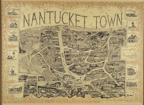 SCARCE 1973 BIRDSEYE VIEW MAP OF