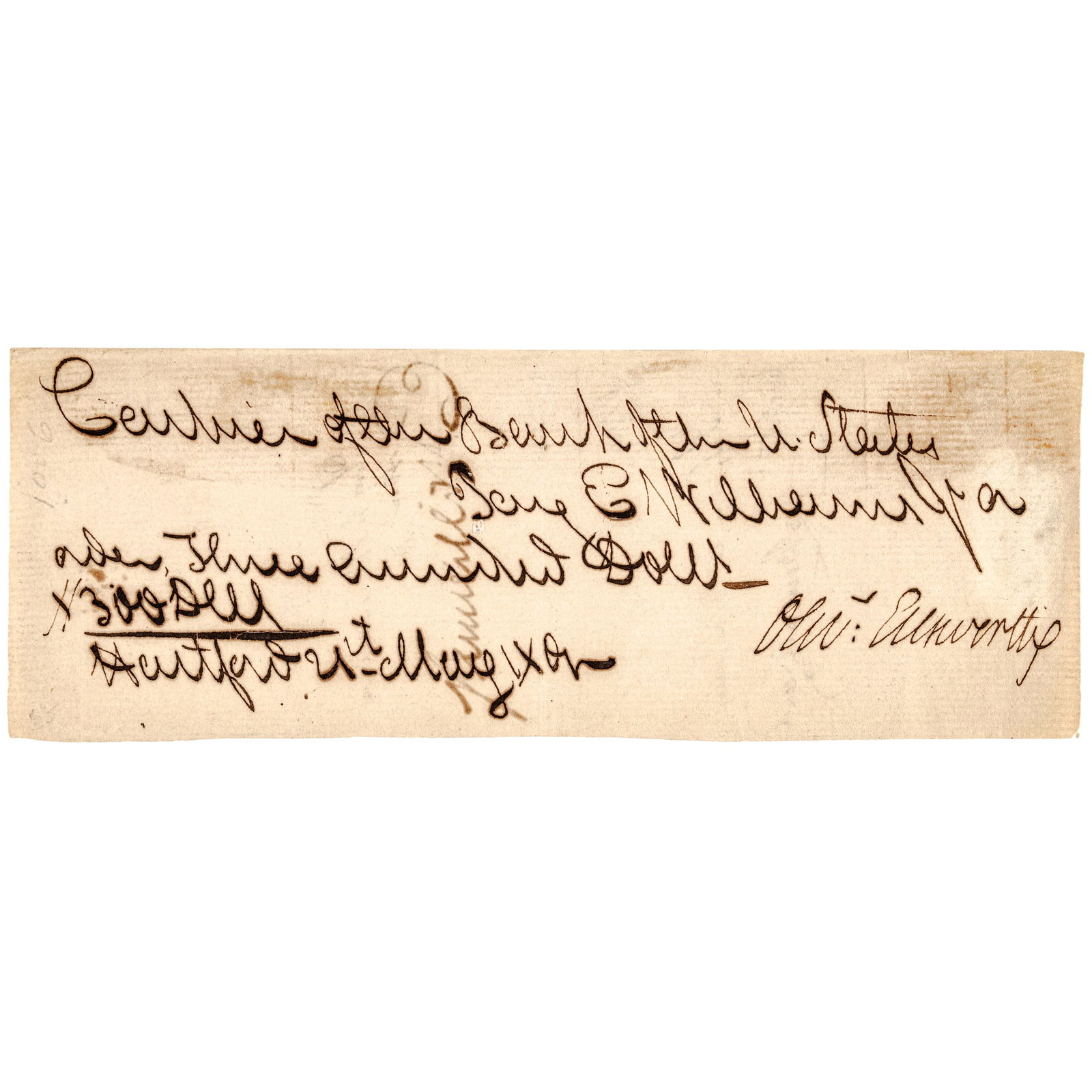SCARCE OLIVER ELLSWORTH SIGNED