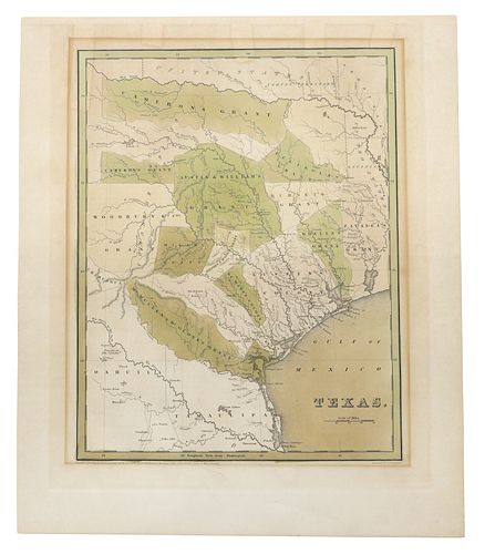 SCARCE TEXAS 1838 LANDGRANT MAP,