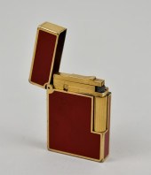 SCARLET LACQUER AND GOLD TONED
