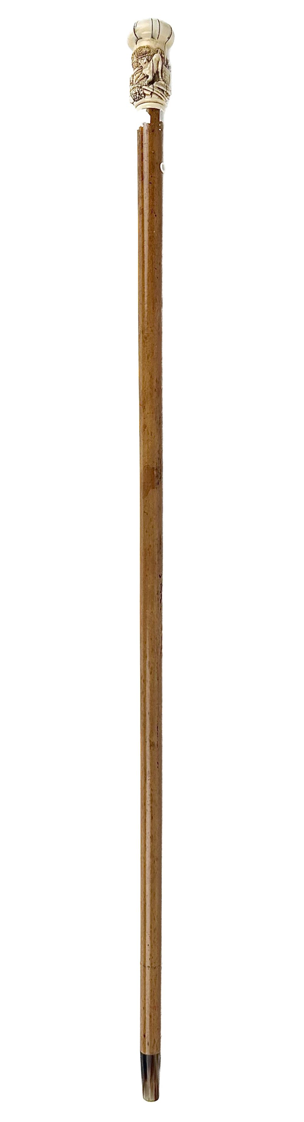 SCENIC CANE WITH DOGS AND PUPPIES