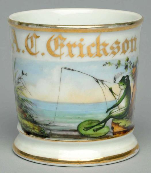 Scenic Shaving Mug.  Gilt name