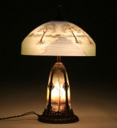 Scenic table lamp; base with f