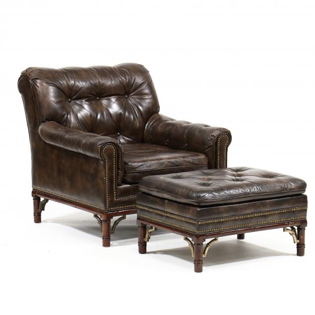 SCHAFER BROS., LEATHER CLUB CHAIR