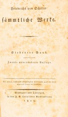 Schiller (F Von) Works of,
