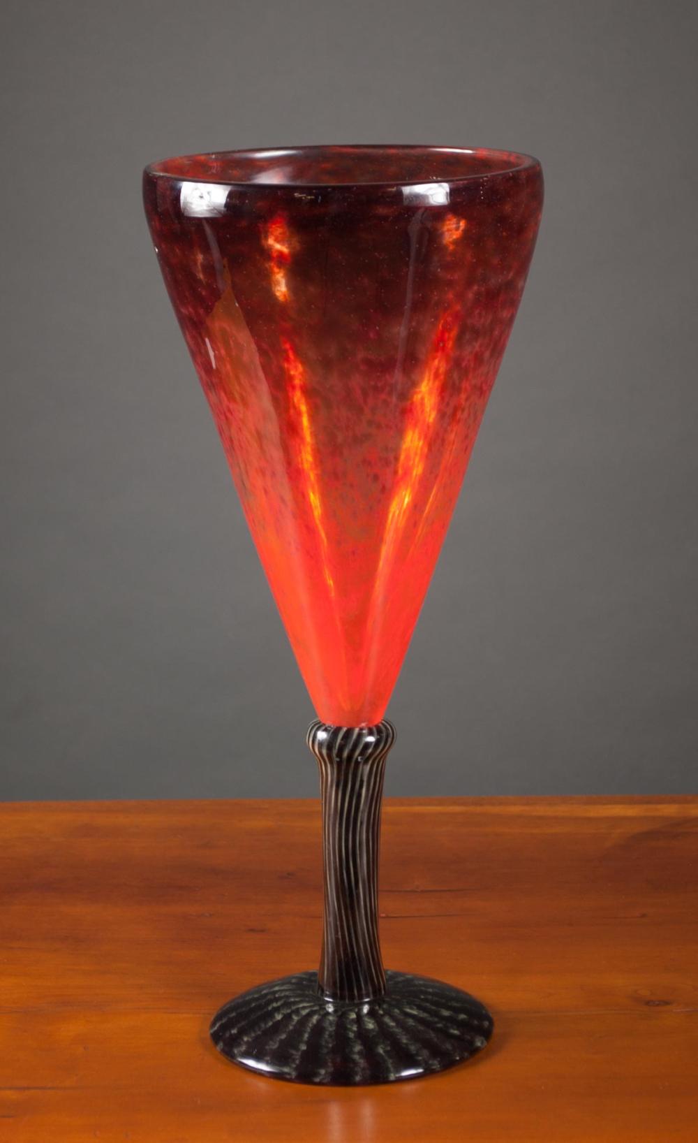 SCHNEIDER ART GLASS VASE, MADE BY