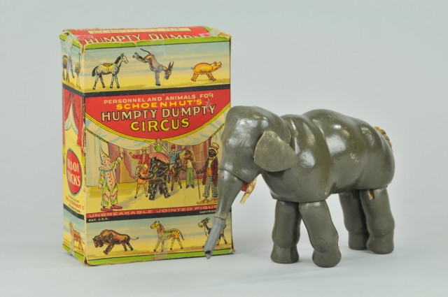 SCHOENHUT BOXED ELEPHANT Glass eyes