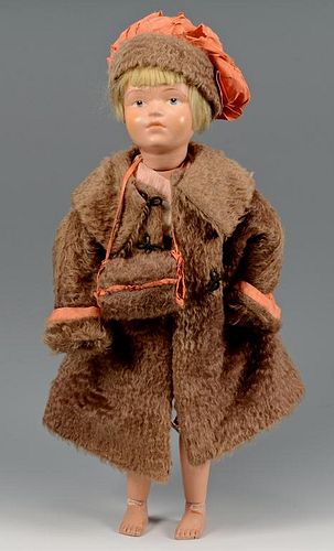 SCHOENHUT CHILD DOLL W/ MOHAIR