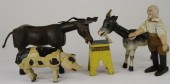 SCHOENHUT FARMER AND ANIMALS W
