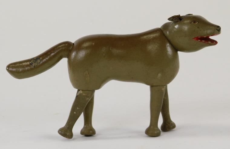 SCHOENHUT WOLF Wooden jointed