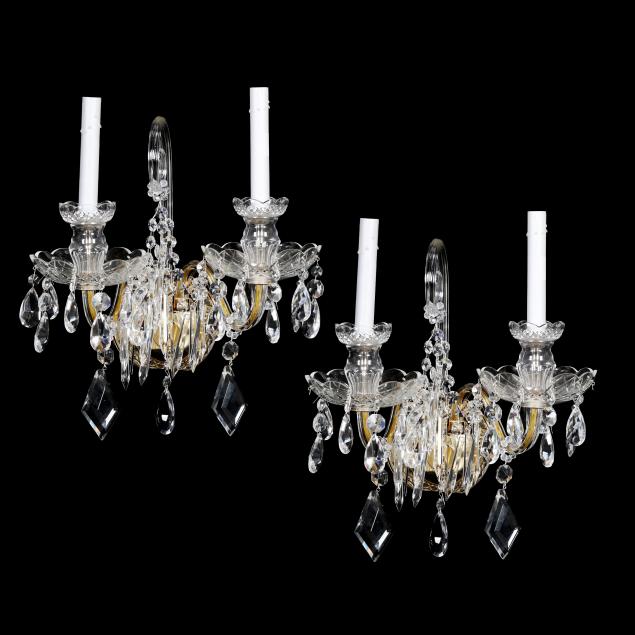 SCHONBEK, PAIR OF CUT CRYSTAL