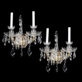 SCHONBEK, PAIR OF CUT CRYSTAL