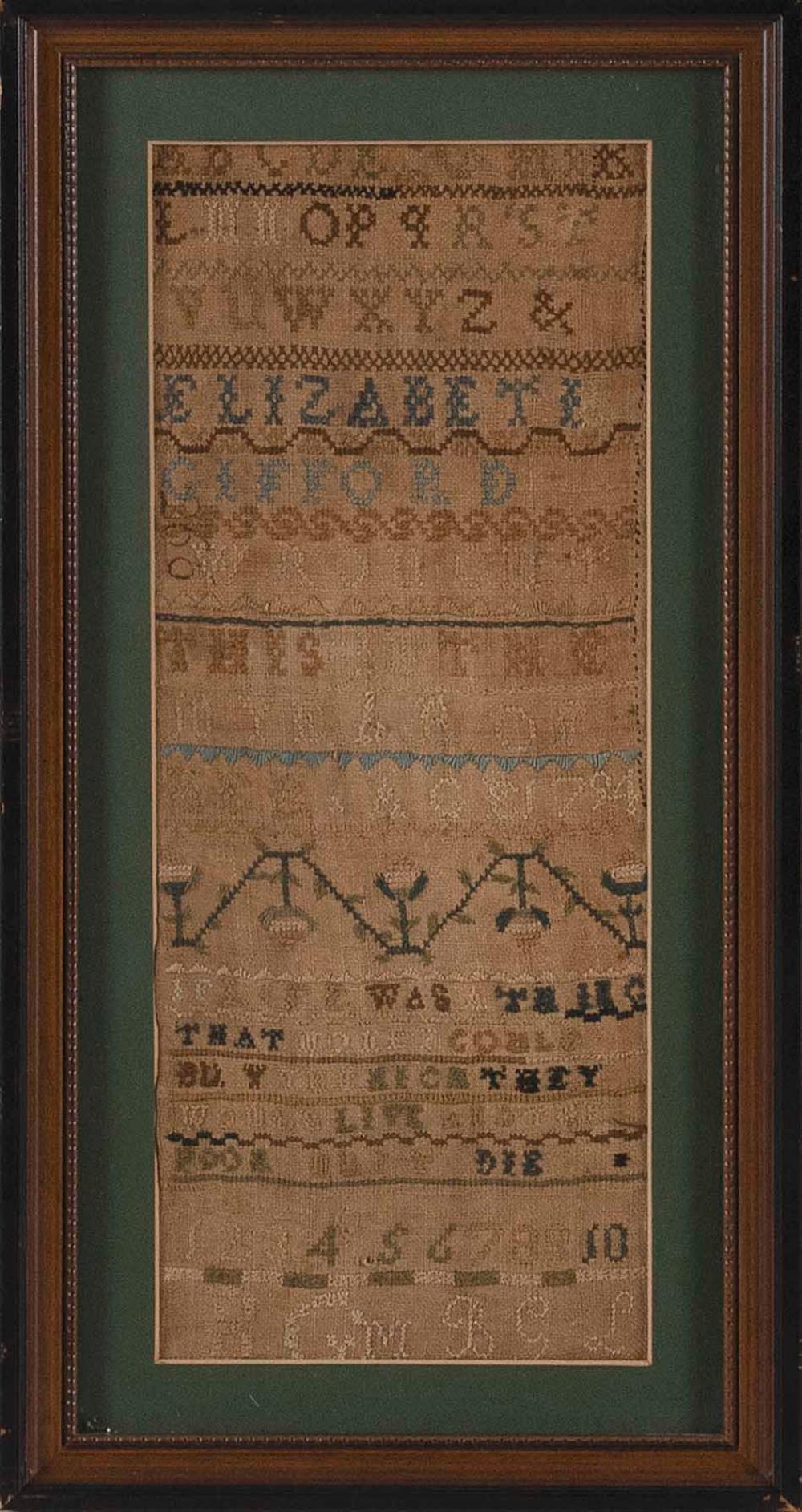 SCHOOLGIRL NEEDLEWORK SAMPLER