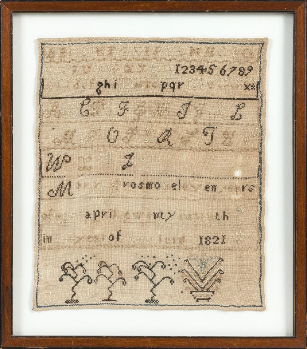 SCHOOLGIRL NEEDLEWORK SAMPLER DATED