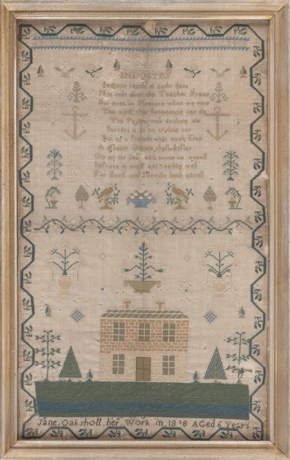 SCHOOLGIRL NEEDLEWORK SAMPLER DATED