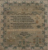 SCHOOLGIRL NEEDLEWORK SAMPLER