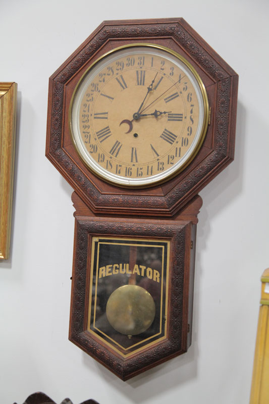 SCHOOLHOUSE REGULATOR WALL CLOCK.