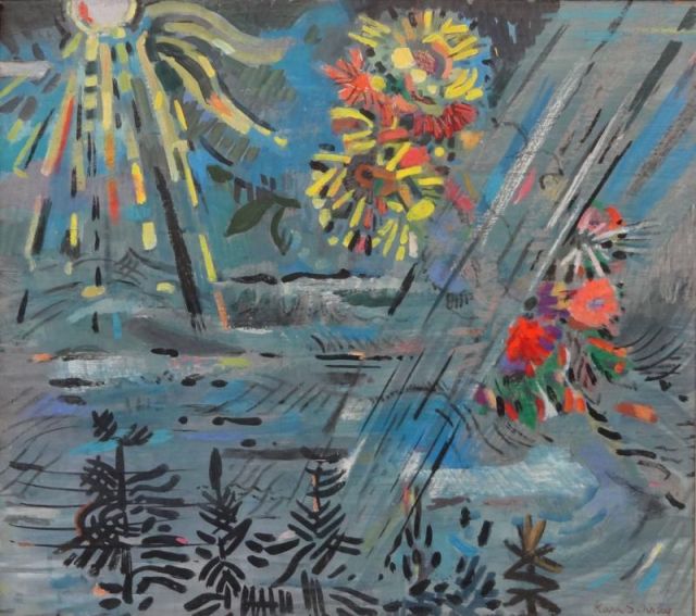 SCHRAG Karl. Gouache on Board.