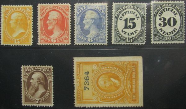 Scott # 0-7 18 38 53 55 76 and R250