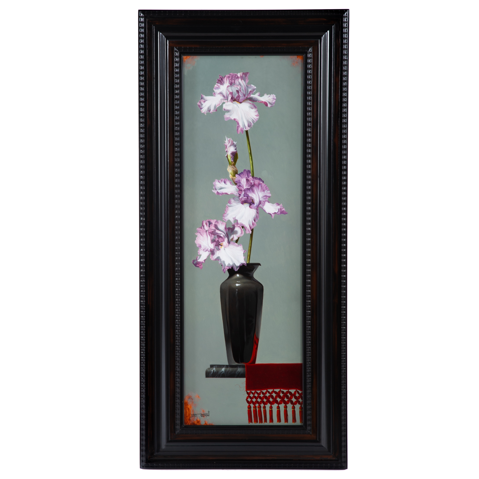 SCOTT ROYSTON. "IRIS IN BLACK," OIL