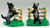 SCOTTIE DOGS AT FENCE BOOKENDS