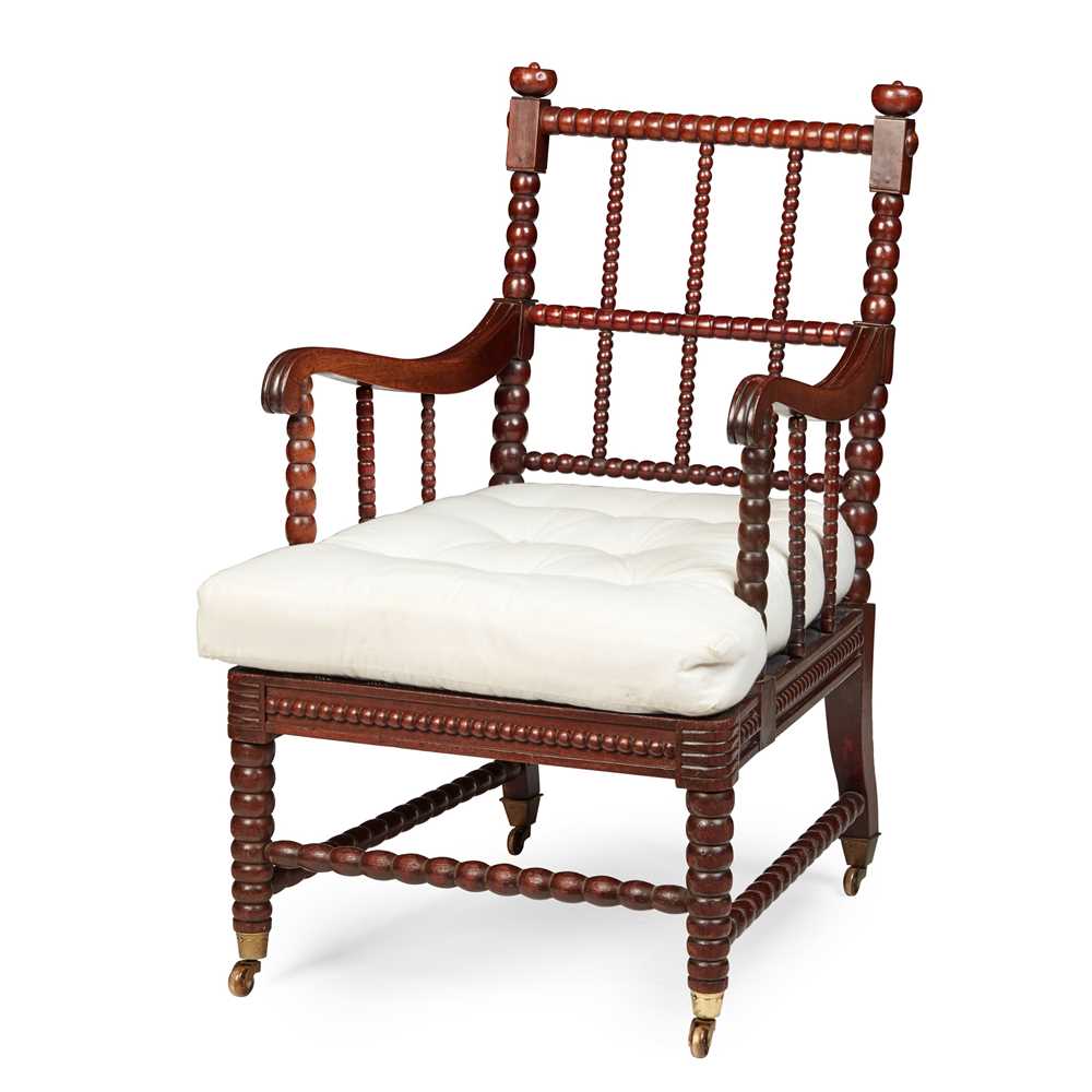 SCOTTISH BOBBIN-TURNED STAINED