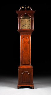 Scottish inlaid walnut tall-ca