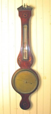 Scottish mahogany inlaid barom