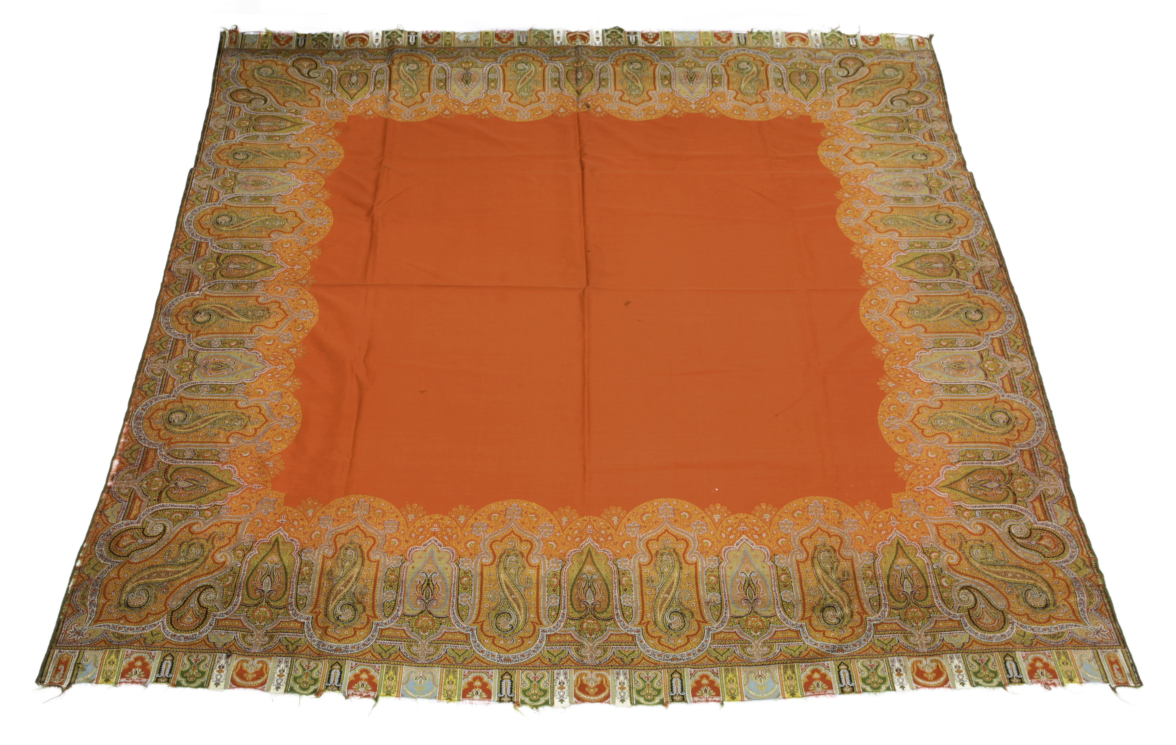 SCOTTISH PAISLEY PIANO SHAWL, RED