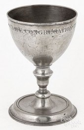 SCOTTISH PEWTER CHALICE, LATE