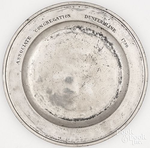 SCOTTISH PEWTER DISH, LATE 18TH