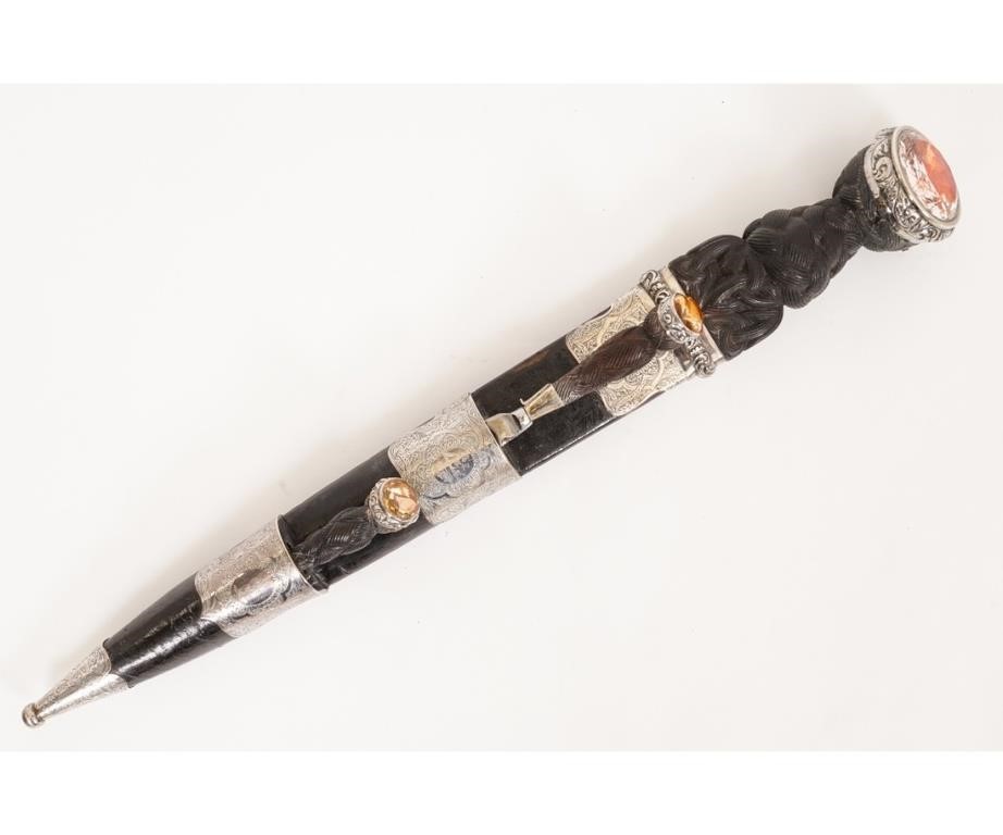 Scottish silver mounted dirk with