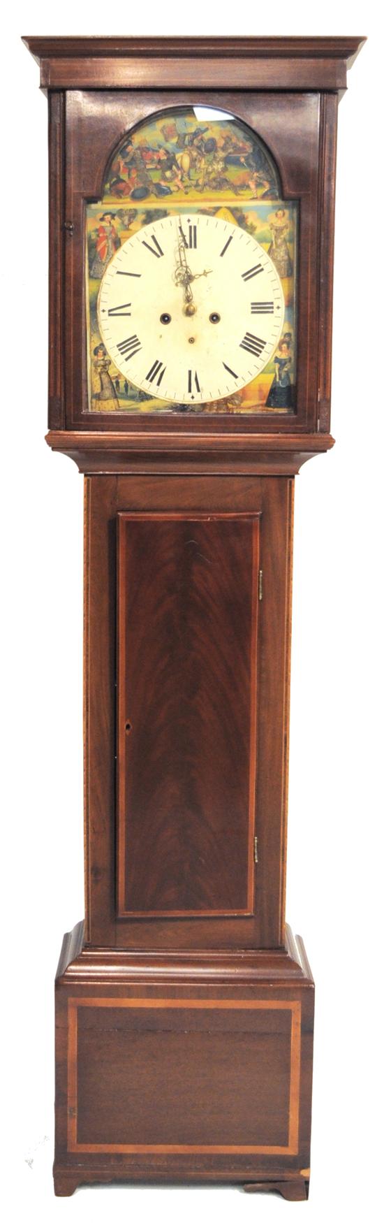 Scottish tall clock  mahogany  face