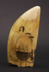 SCRIMSHAW ANTIQUE SPERM WHALE