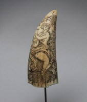 SCRIMSHAW ANTIQUE SPERM WHALE