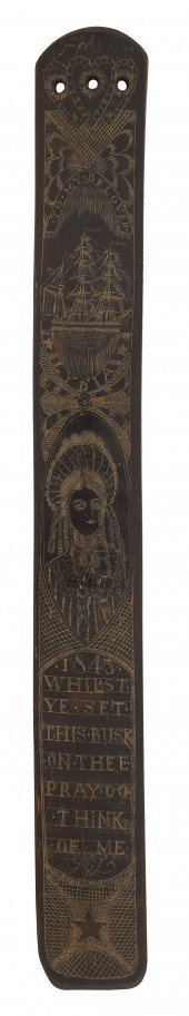 SCRIMSHAW BALEEN BUSK "TO MY B