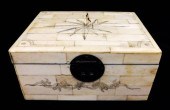 SCRIMSHAW BOX WITH COMPASS DEC